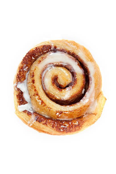 A sweet morning treat shot from above isolated on a white background A sweet morning treat shot from above isolated on a white background